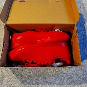 Adidas Stan Smith Men's Red Textured Leather Trainer Tennis Shoes Size 8.5